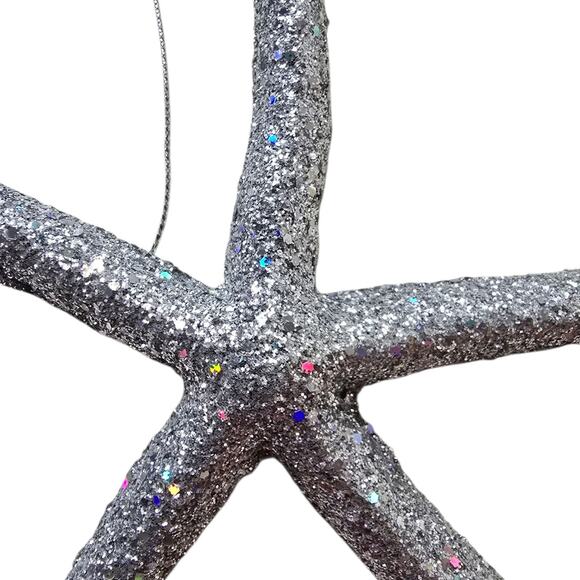 Holiday Lane Silver Starfish Christmas Ornament Costal Beach Nautical Sea Decor - Picture 3 of 4